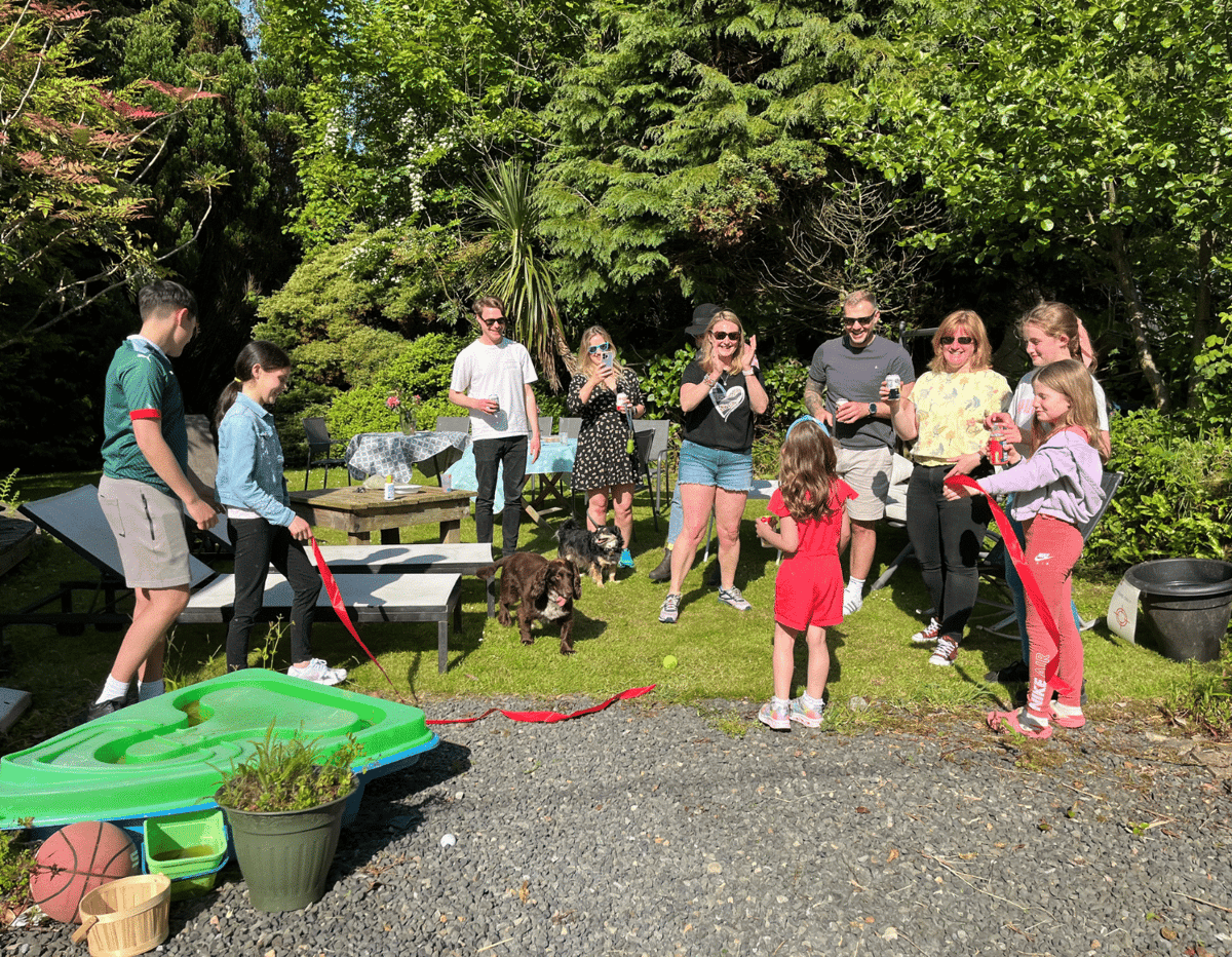 Dayshape staff and their children enjoying some Scottish sunshine